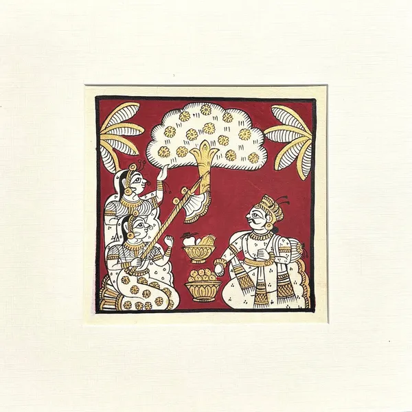 Phad_Painting_From_Rajasthan_Handpainted_Natural_Colors_Red_5.5_X_5.5_Inch