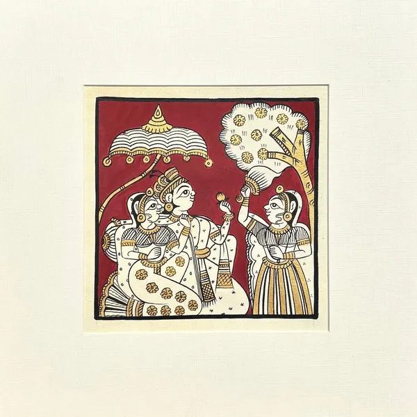 Phad_Painting_From_Rajasthan_Handpainted_Natural_Colors_Red_5.5_X_5.5_Inch
