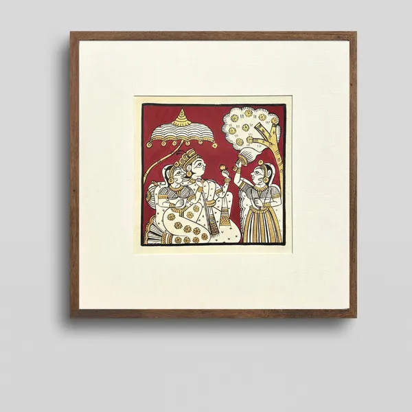 Phad_Painting_From_Rajasthan_Handpainted_Natural_Colors_Red_5.5_X_5.5_Inch