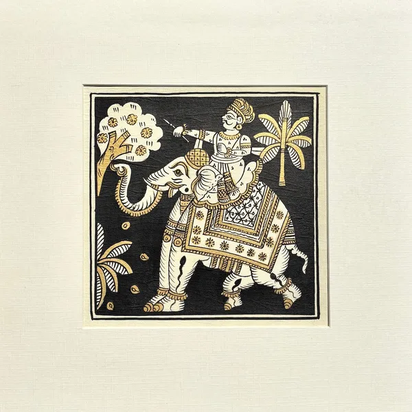 Phad_Painting_From_Rajasthan_Handpainted_Natural_Colors_Black_5.5_X_5.5_Inch