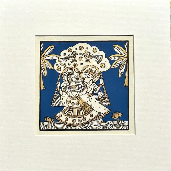 Phad_Painting_From_Rajasthan_Handpainted_Natural_Colors_Navy_Blue_5.5_X_5.5_Inch