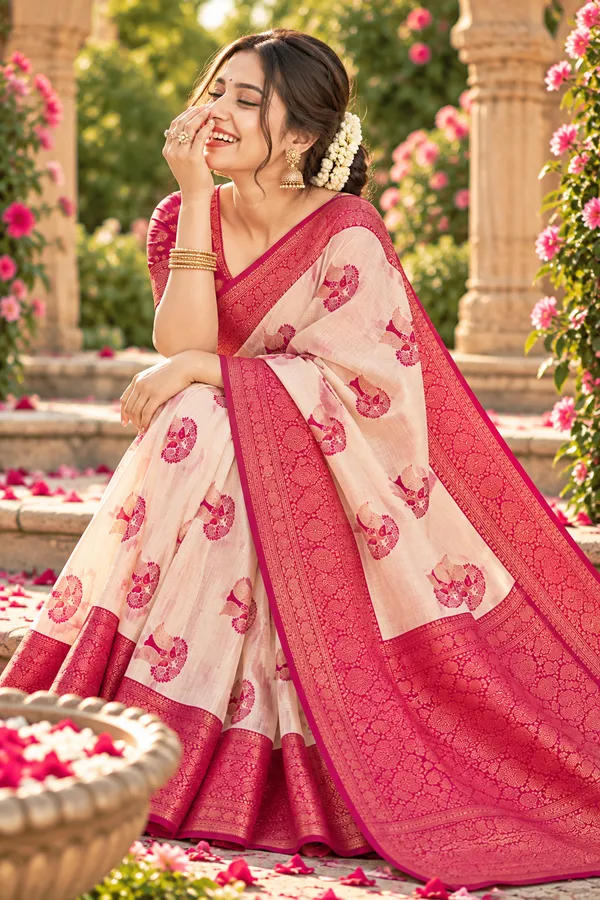 Royal_Ivory_And_Crimson_Banarasi_Silk_Zari_Weave_Saree