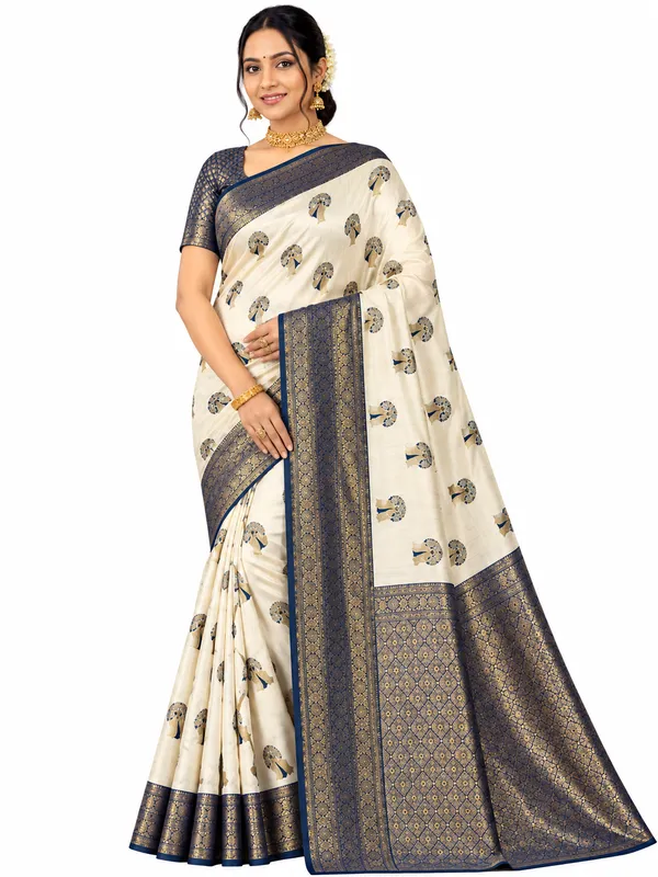 Royal_Ivory_And_Crimson_Banarasi_Silk_Zari_Weave_Saree