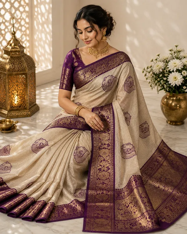 Royal_Ivory_Kanjivaram_Silk_Saree_with_Zari_Border