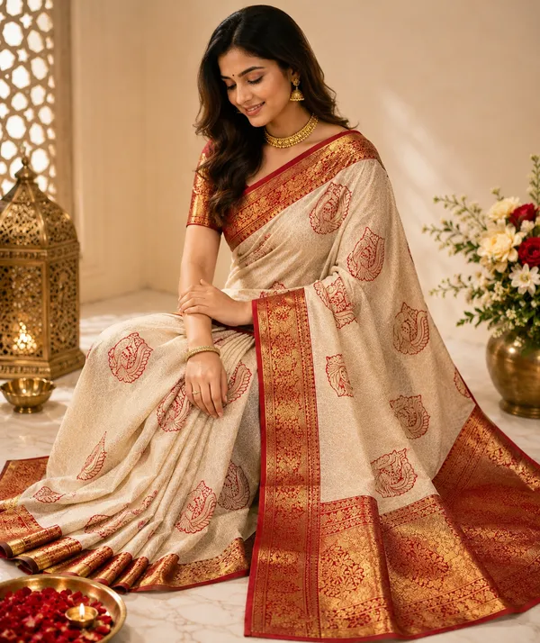 Royal_Ivory_Kanjivaram_Silk_Saree_with_Zari_Border