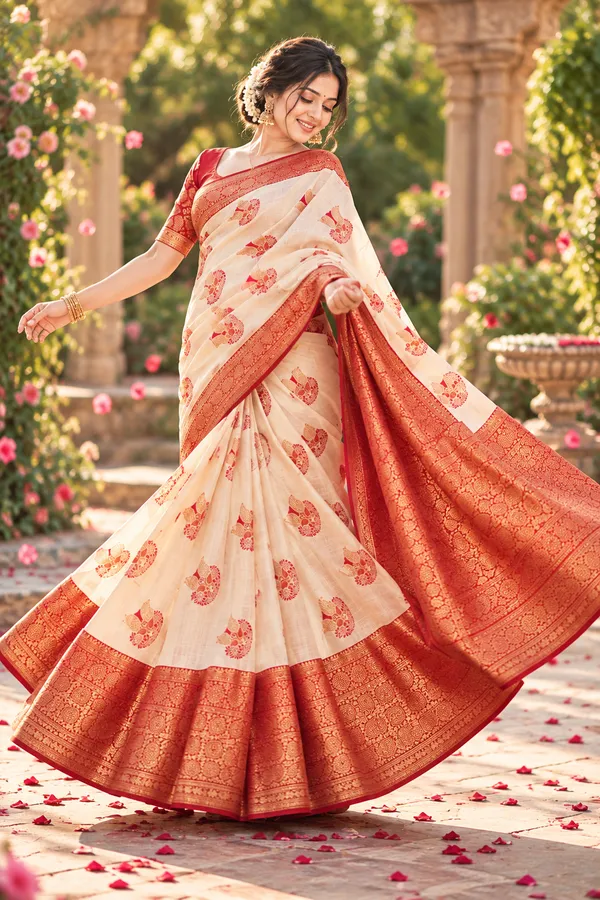 Royal_Ivory_And_Crimson_Banarasi_Silk_Zari_Weave_Saree