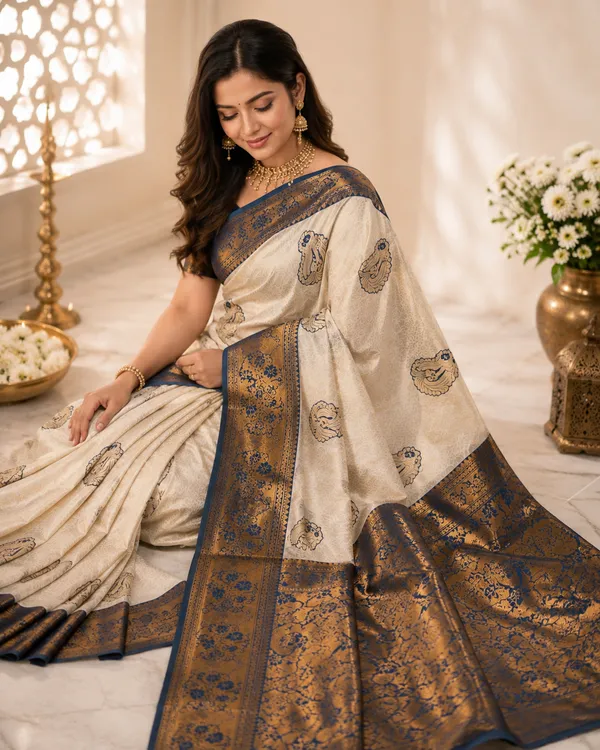 Royal_Ivory_Kanjivaram_Silk_Saree_with_Zari_Border
