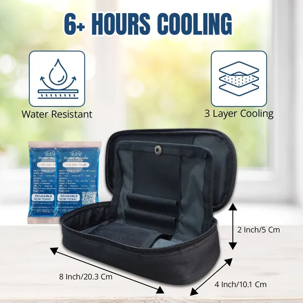 Outer_Woods_OW-12_Black_Insulin_Cooler_Bag_with_2_Units_Ice_Gel_Pack_-_6_to_8_Hours_Cooling_Pack_(Black)
