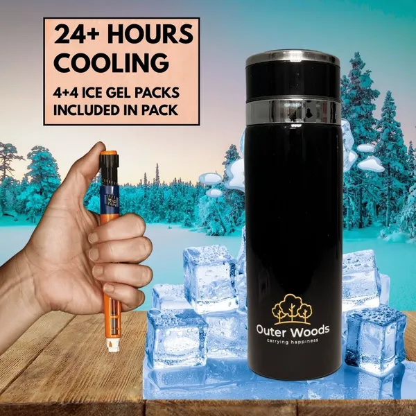 Outer_Woods_Insulin_Cooler_Bottle_Medium_(800ml)_with_8_Ice_Gel_Packs_Insulin_Cooler_For_Diabetics_Pack_(Black)