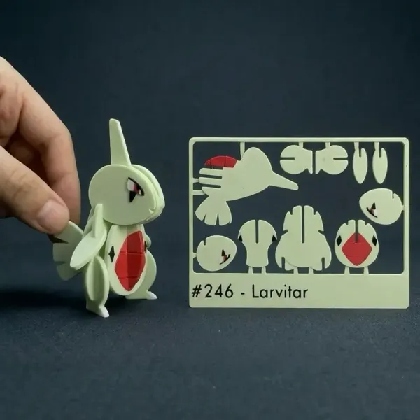 Larvitar_#246_3D_Kit_Card_Diy_Assembly_Model