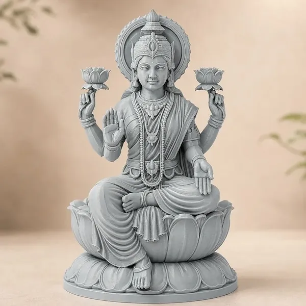 Resin_Traditional_Lotus_Goddess_Lakshmi_Sitting_Idol