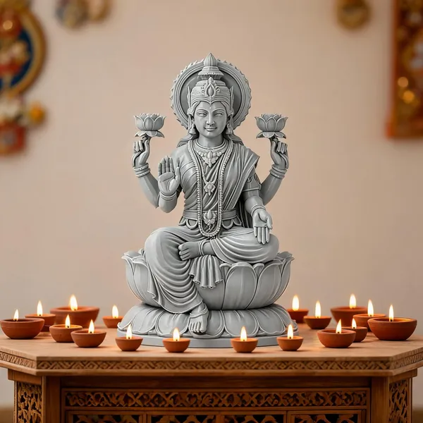 Resin_Traditional_Lotus_Seat_Goddess_Lakshmi_Idol
