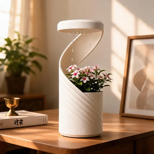 Petg_Modern_Spiral_Self-Watering_Desk_Planter