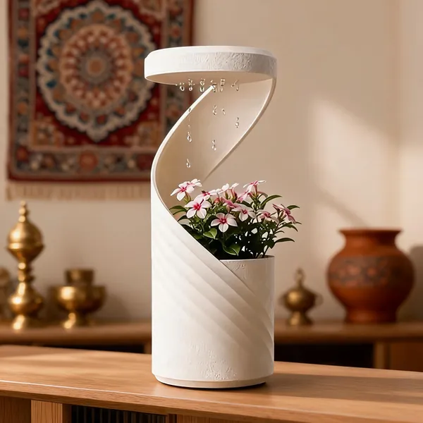 Petg_Modern_Spiral_Self-Watering_Desk_Planter