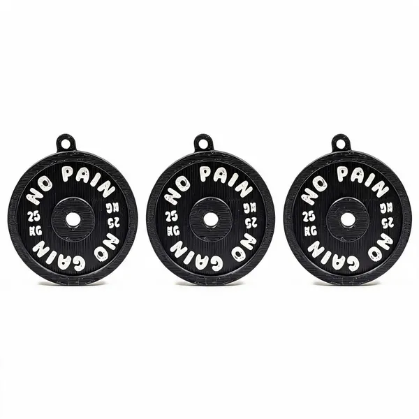 Black_3D_Printed_25Kg_Weight_Plate_Motivational_Keychain___Pack_of_3