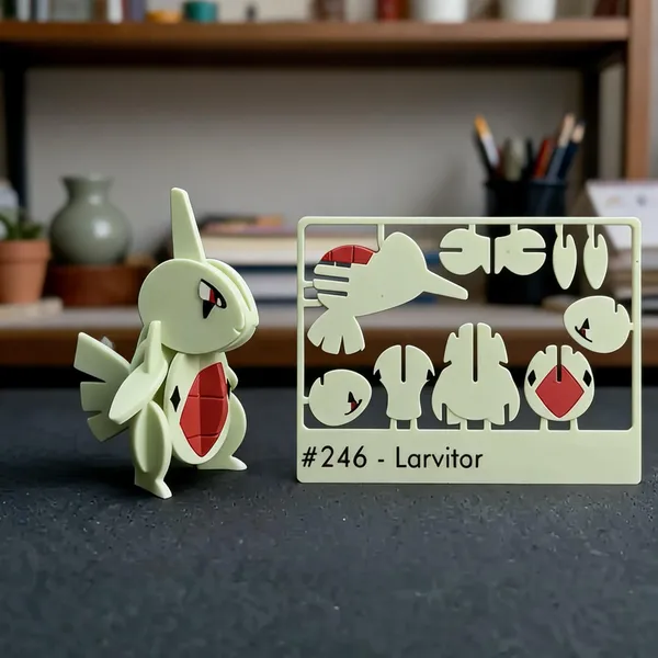 Larvitar_246_3D_Kit_Card_Snap-Fit_Diy_Assembly_Model