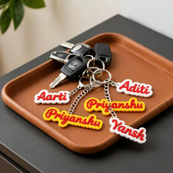 Custom_3D_Printed_Dual-Layer_Name_Keychain_Pack_of_4
