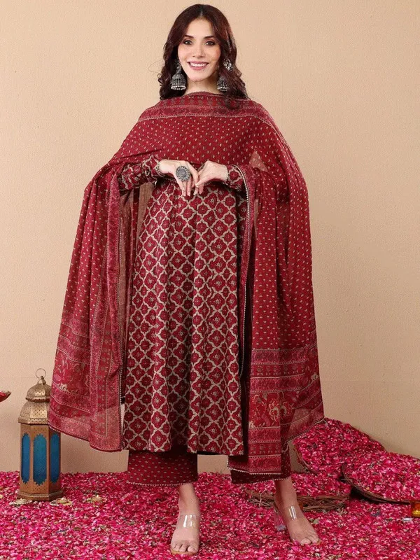 Women's_Rayon_Printed_Anarkali_Kurta_Pant_With_Dupatta