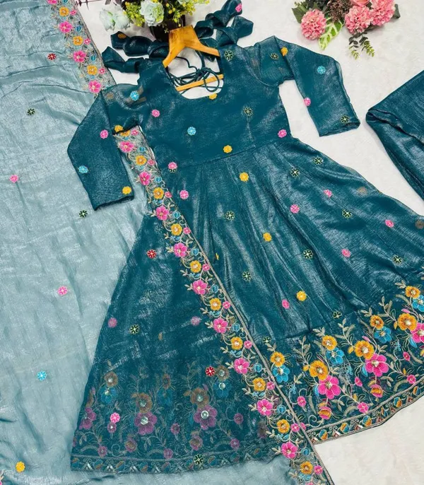 Women's_Crunchy_Silk_Embroidery_Anarkali_Gown_Pant_With_Dupatta