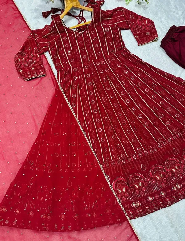 Women's_Faux_Blooming_Sequins_Anarkali_Gown_Pant_With_Dupatta