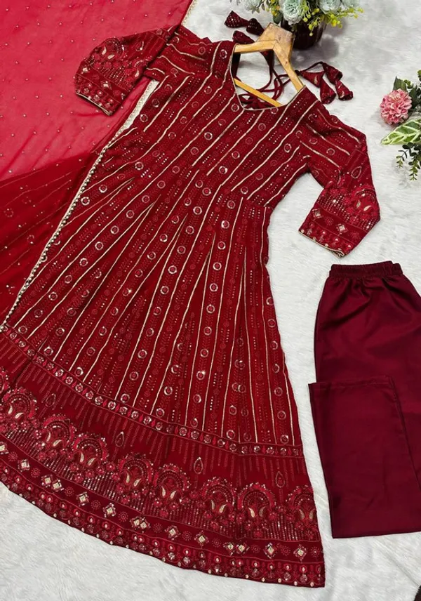 Womens_Faux_Blooming_Sequins_Anarkali_Gown_Pant_With_Dupatta