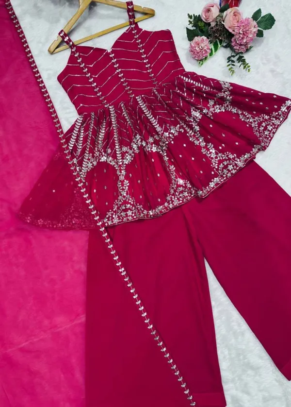 Women's_Faux_Blooming_Sequins_Fit_and_Flared_Kurta_Sharara_With_Dupatta