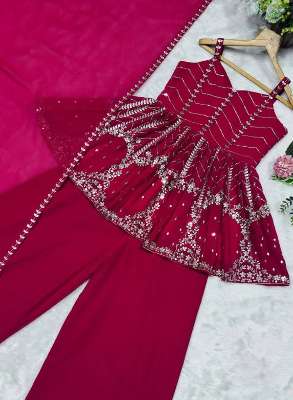Women's_Faux_Blooming_Sequins_Fit_and_Flared_Kurta_Sharara_With_Dupatta
