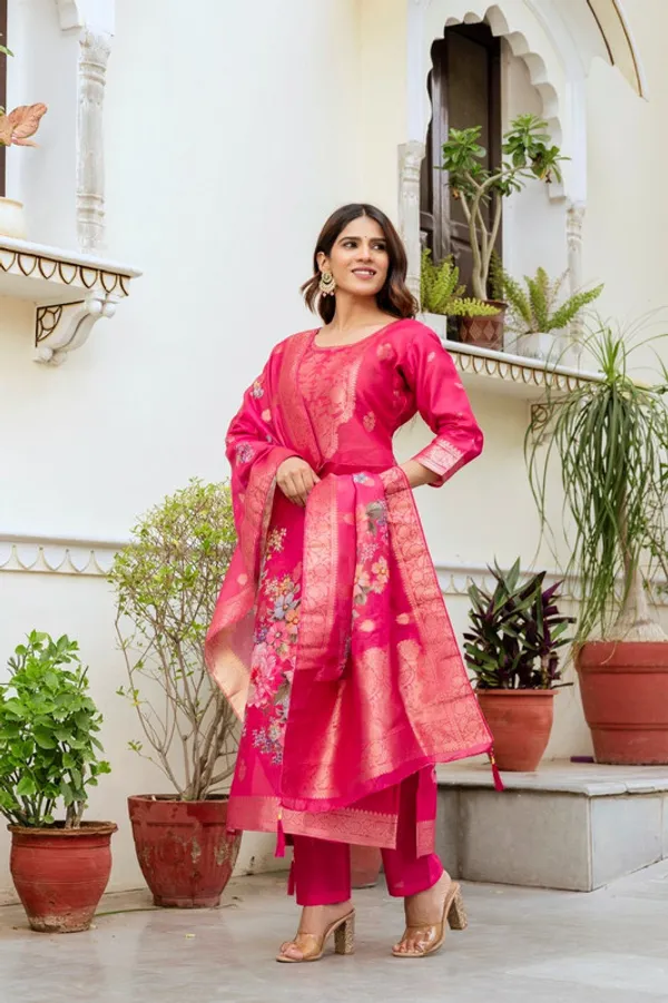 Women's_Chanderi_Cotton_Woven_Straight_Kurta_Pant_With_Dupatta