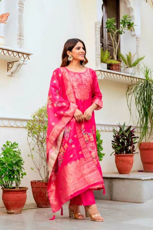 Women's_Chanderi_Cotton_Woven_Straight_Kurta_Pant_With_Dupatta