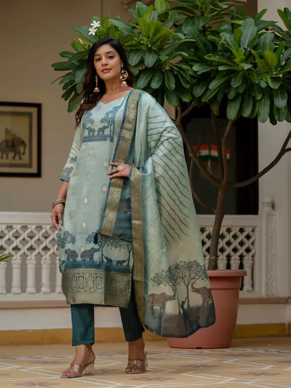 Women's_Jacquard_Silk_Printed_Straight_Kurta_Pant_With_Dupatta