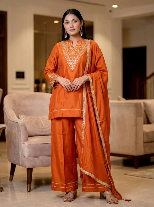 Women_Vichitra_Silk_Embroidery_Kurta_Pant_Set_With_Dupatta