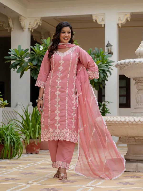 Women_Roman_Silk_Embroidery_Kurta_Pant_Set_With_Dupatta