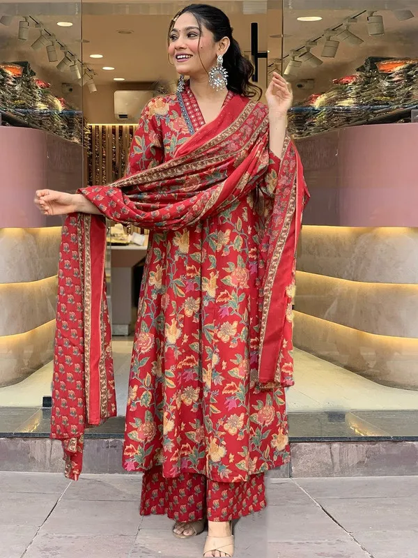 Womens_Viscose_Printed_Anarkali_Kurta_Plazzo_With_Dupatta