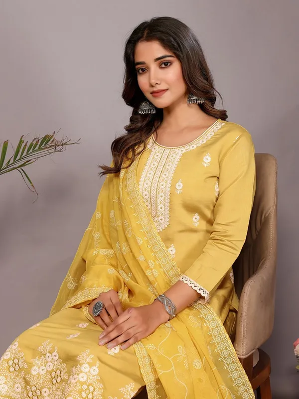 Women's_Chanderi_Embroidery_Straight_Kurta_Pant_With_Dupatta