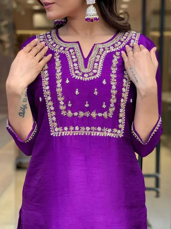 Women's_Chanderi_Embroidery_Straight_Kurta_Pant_With_Dupatta