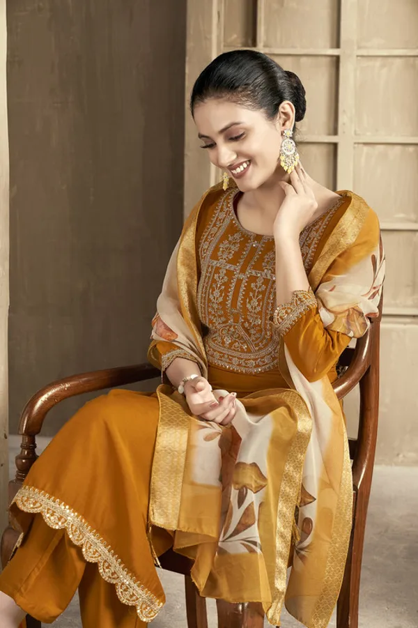 Women's_Chanderi_Embroidered_Straight_Kurta_Pant_With_Dupatta