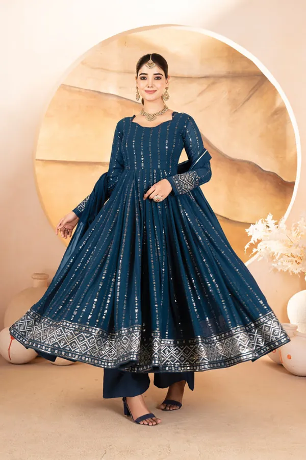 Women's_Faux_Blooming_Thread_Embroidery_Anarkali_Kurta_Pant_With_Dupatta