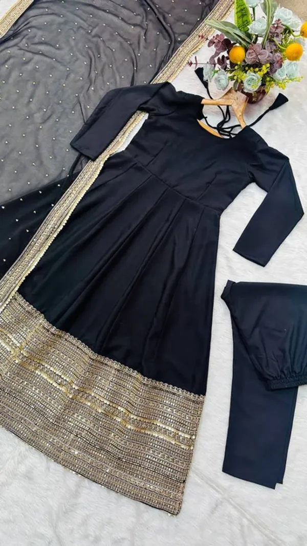 Womens_Rayon_Codding_Embroidered_Anarkali_Kurta_Pant_With_Dupatta