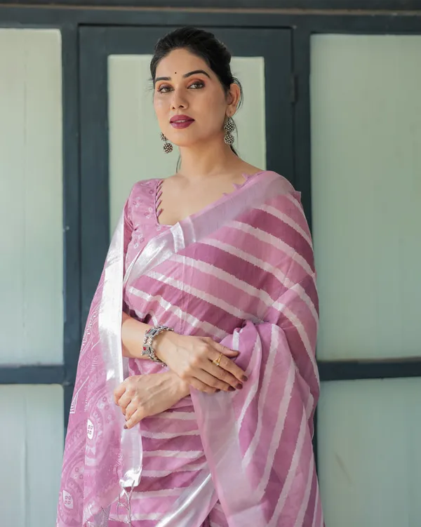 Soft_Mauve_Diagonal_Stripe_Elegant_Daily_Wear_Linen_Cotton_Saree_with_Unstitched_Blouse
