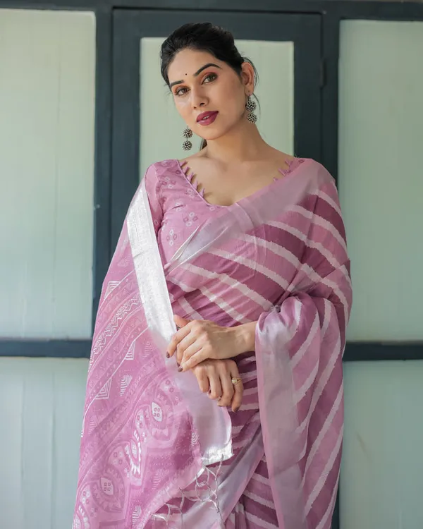 Soft_Mauve_Diagonal_Stripe_Elegant_Daily_Wear_Linen_Cotton_Saree_With_Unstitched_Blouse