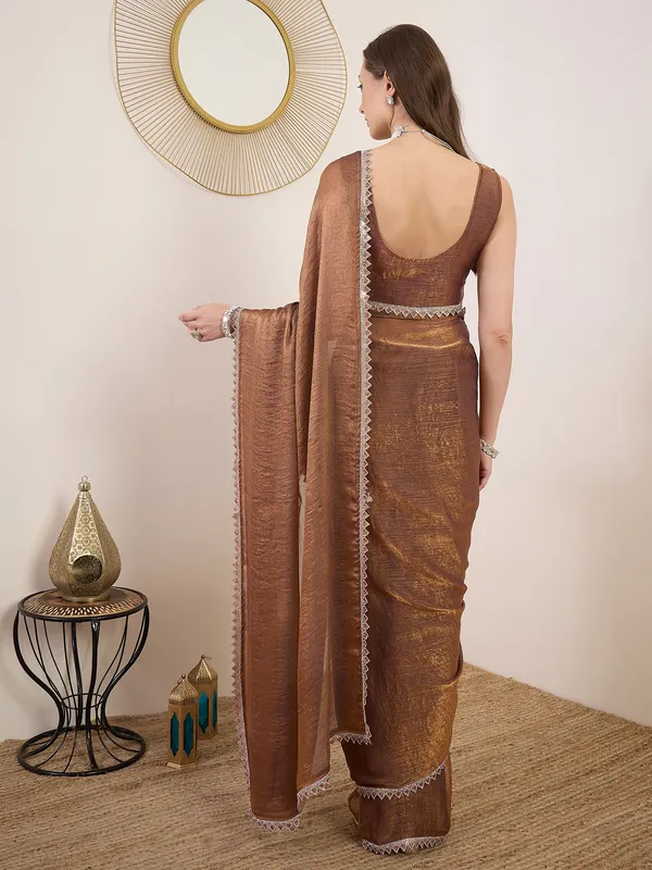 Brown_Satin_Textured_Zigzag_Border_Saree_For_Women