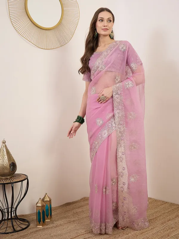 Pink_Satin_Embroidered_Ethnic_Saree_For_Women