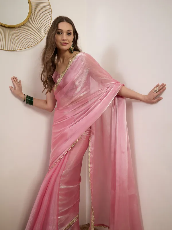 Pink_Satin_Lace_Border_Saree_With_Blouse_For_Women