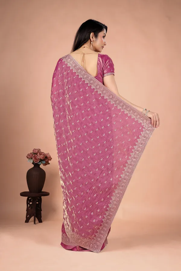 Pink_Satin_Embellished_Ethnic_Saree_For_Women