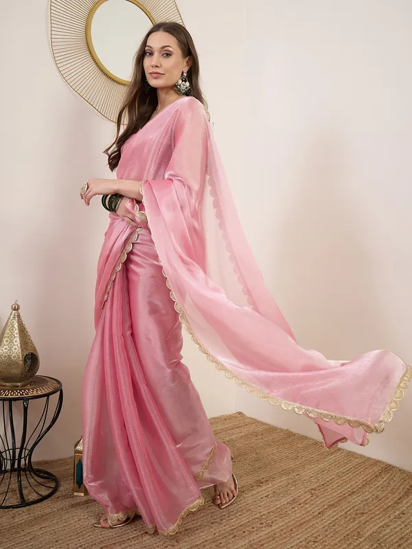 Pink_Satin_Lace_Border_Saree_With_Blouse_For_Women