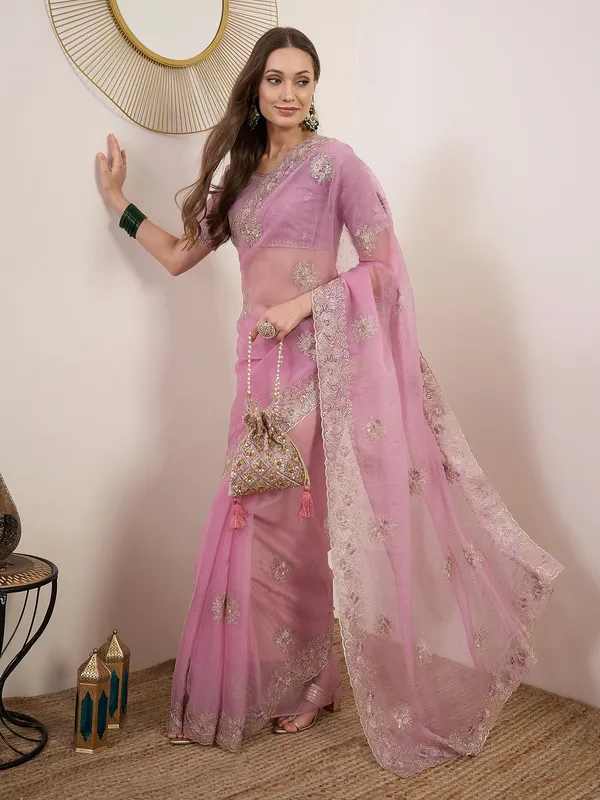 Pink_Satin_Embroidered_Ethnic_Saree_For_Women