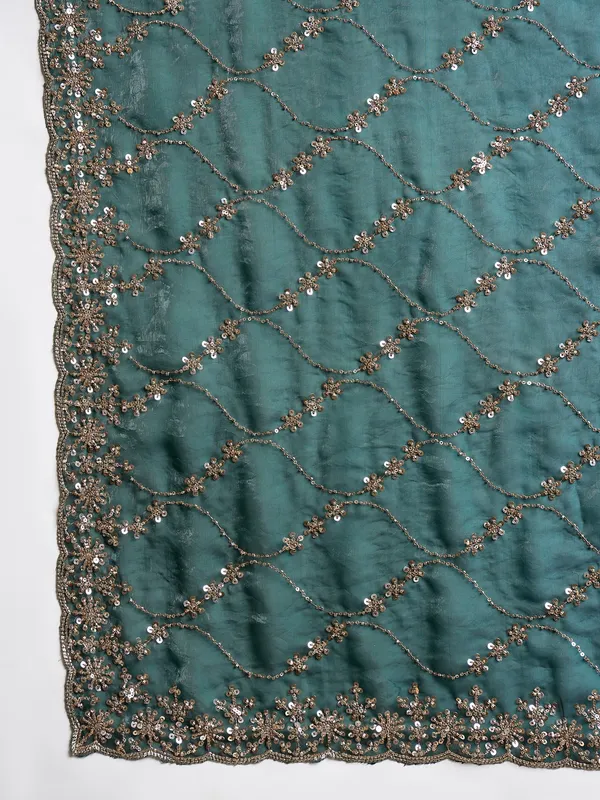 Green_Satin_Embroidered_Saree_For_Women