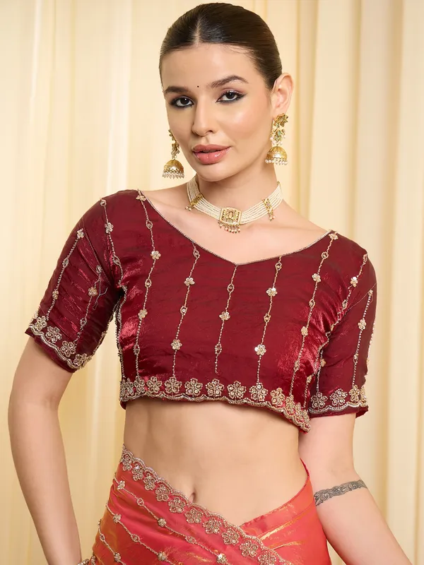 Maroon_Satin_Floral_Embroidered_Saree_For_Women
