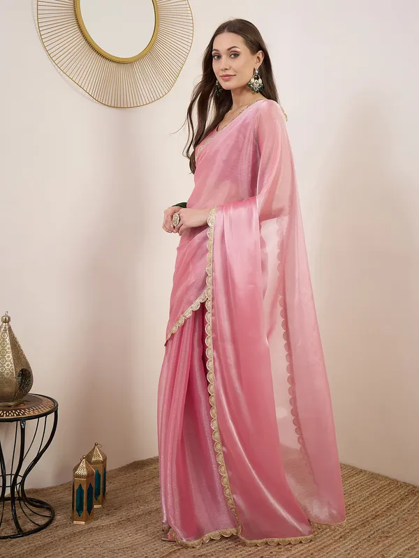 Pink_Satin_Lace_Border_Saree_With_Blouse_For_Women