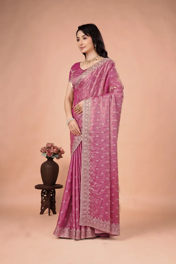 Pink_Satin_Embellished_Ethnic_Saree_For_Women